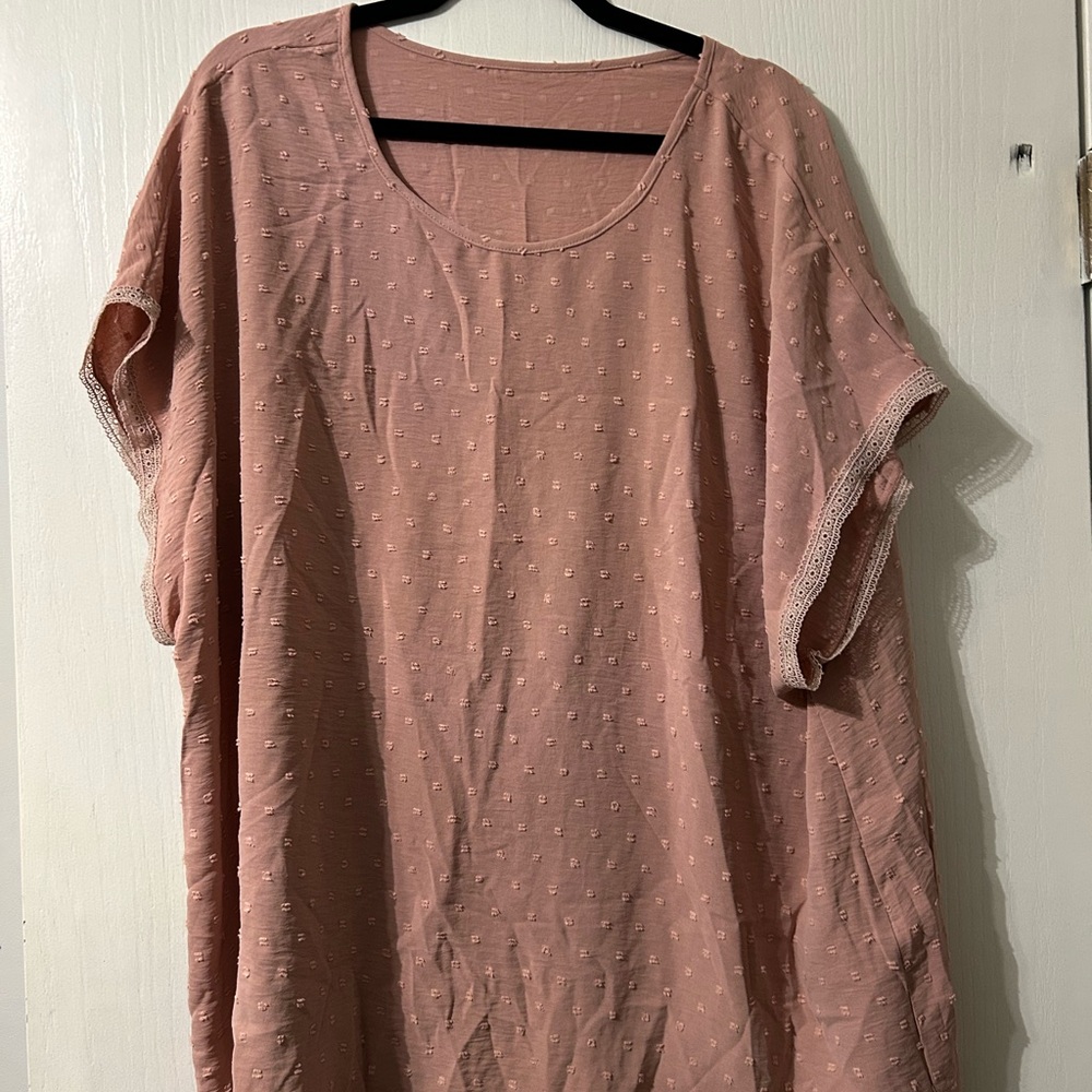 3. SHEIN Pink Boxy Blouse with Cuffed Sleeves